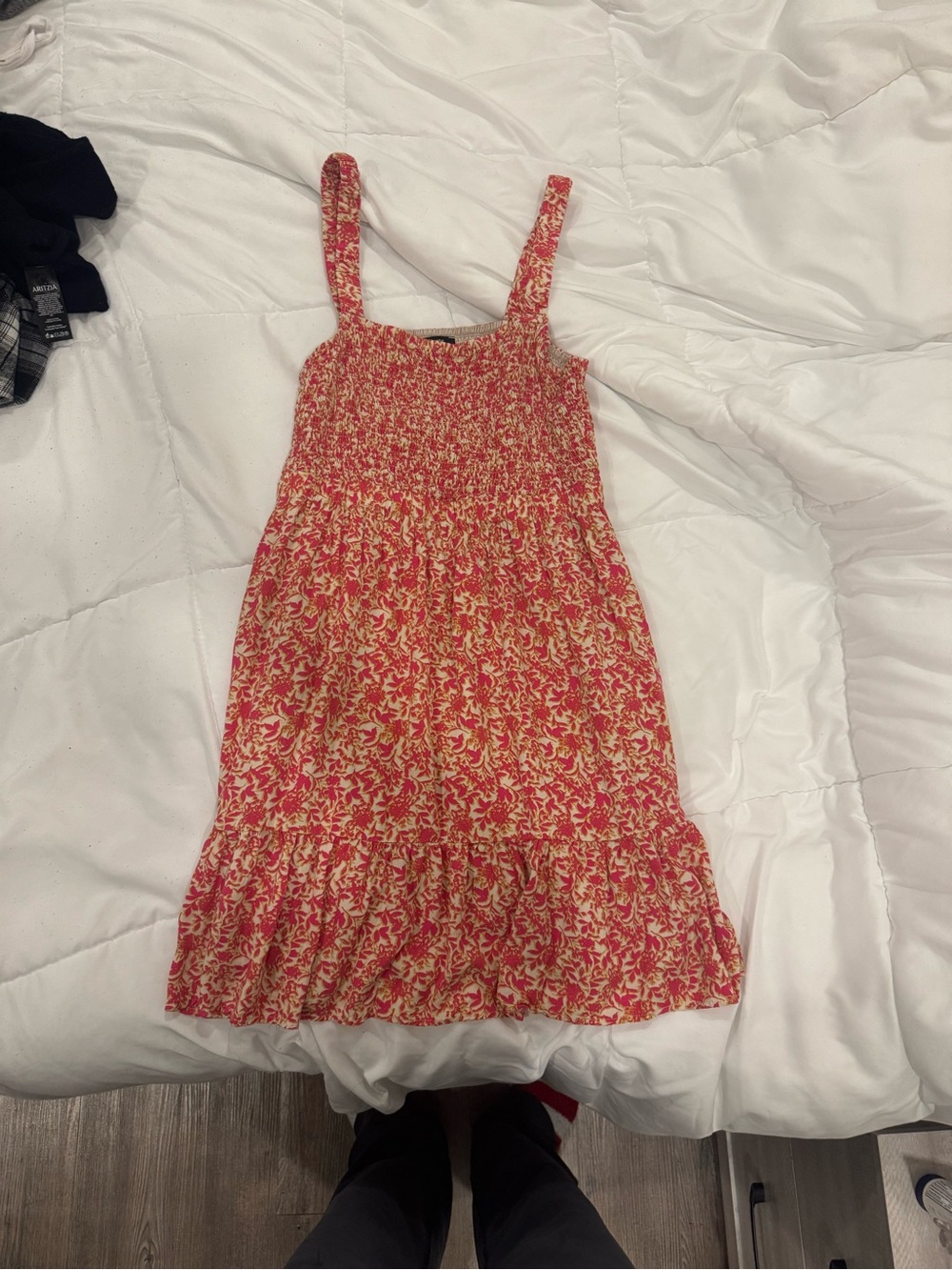 Wishlist Red Floral Smocked Sundress